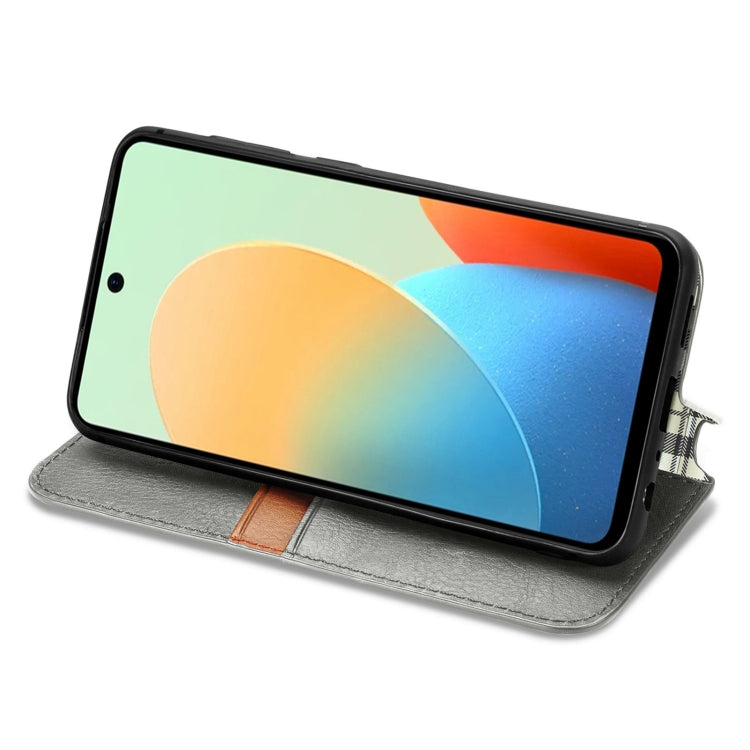 For Tecno Spark Go 2024 Cubic Grid Pressed Magnetic Leather Phone Case(Grey)