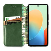 For Tecno Spark Go 2024 Cubic Grid Pressed Magnetic Leather Phone Case(Green)