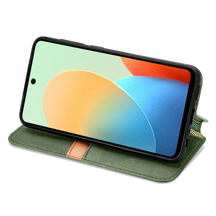 For Tecno Spark Go 2024 Cubic Grid Pressed Magnetic Leather Phone Case(Green)