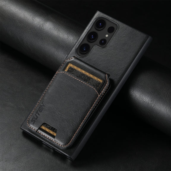 For Samsung Galaxy S24+ 5G Suteni H02 Leather Wallet Stand Back Phone Case(Black)