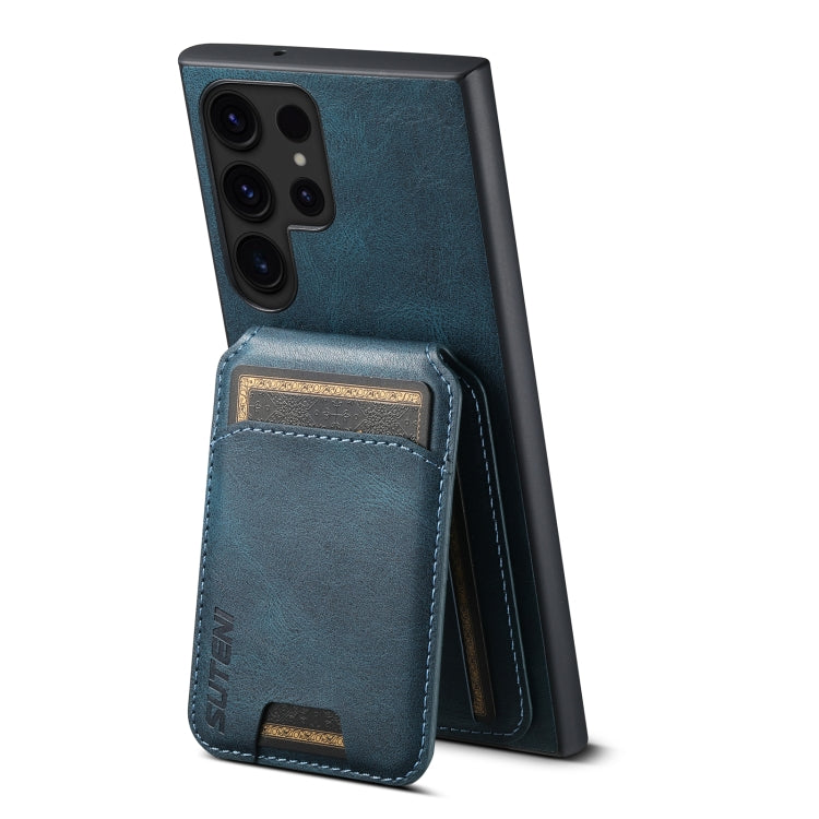 For Samsung Galaxy S24 Ultra Suteni H02 Leather Wallet Stand Back Phone Case(Blue)