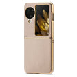 For OPPO Find N3 Flip Litchi Leather Electroplating Shockproof Phone Case(Khaki) - Find N3 Flip Cases by PMC TechLife | Online Shopping South Africa | PMC TechLife | Buy Now Pay Later Mobicred