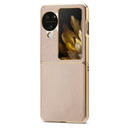 For OPPO Find N3 Flip Litchi Leather Electroplating Shockproof Phone Case(Khaki)