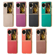 For OPPO Find N3 Flip Litchi Leather Electroplating Shockproof Phone Case(Green)