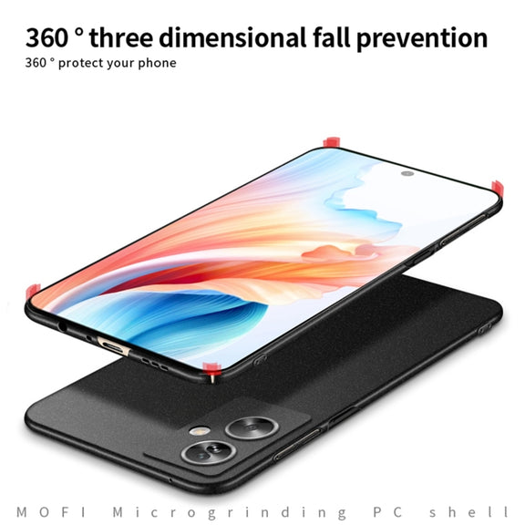 For OPPO A2 / A79 5G MOFI Fandun Series Frosted PC Ultra-thin All-inclusive Phone Case(Black)