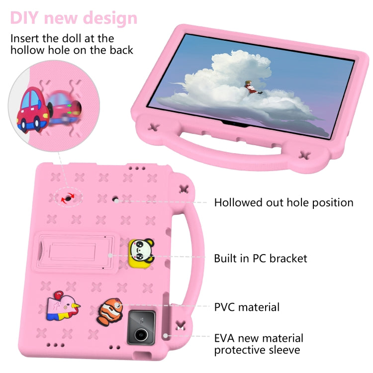 For Lenovo Tab M11 / Xiaoxin Pad 2024 Handle Kickstand Children EVA Shockproof Tablet Case(Pink)
