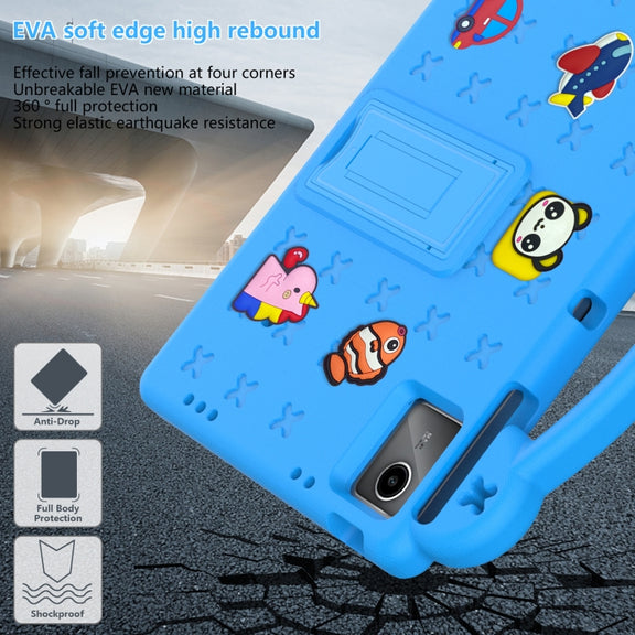 For Lenovo Tab M11 / Xiaoxin Pad 2024 Handle Kickstand Children EVA Shockproof Tablet Case(Sky Blue)