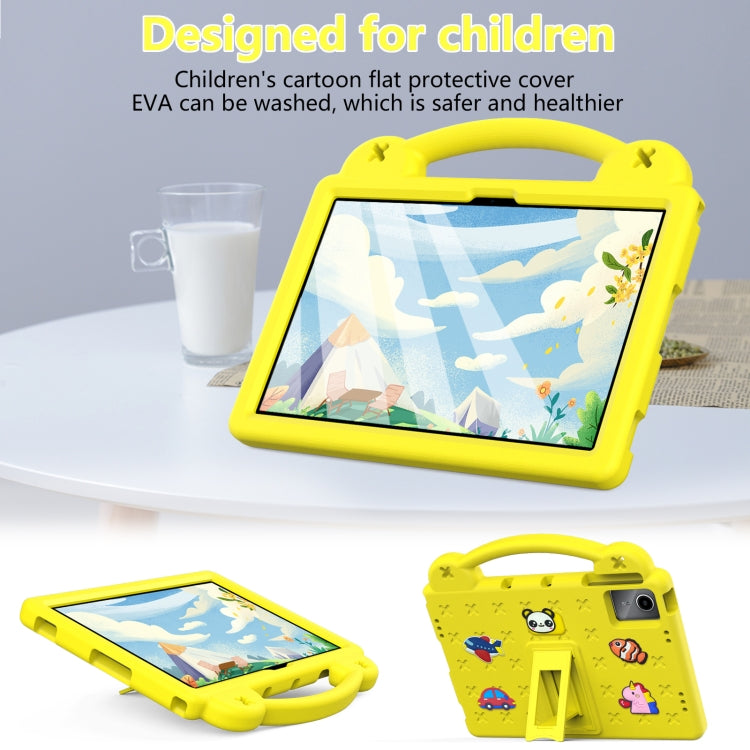 For Lenovo Tab M11 / Xiaoxin Pad 2024 Handle Kickstand Children EVA Shockproof Tablet Case(Yellow)