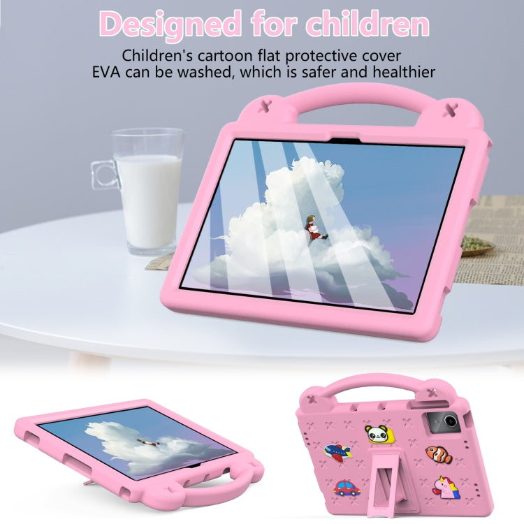 For Lenovo Tab P11 / J606F Handle Kickstand Children EVA Shockproof Tablet Case(Pink)