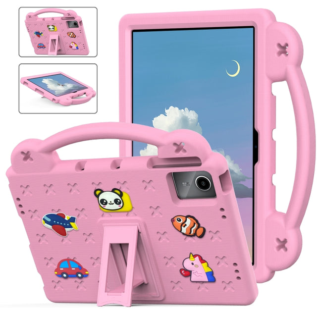 For Lenovo Tab P11 / J606F Handle Kickstand Children EVA Shockproof Tablet Case(Pink)