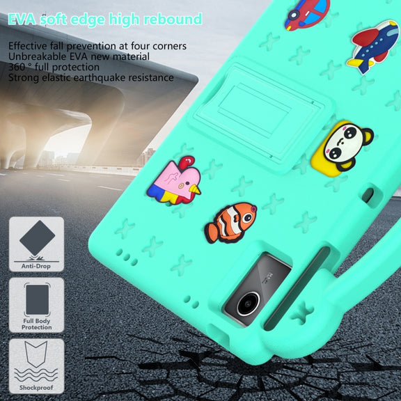 For TCL Tab 11 9466x3 Handle Kickstand Children EVA Shockproof Tablet Case(Mint Green)