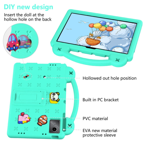 For TCL Tab 11 9466x3 Handle Kickstand Children EVA Shockproof Tablet Case(Mint Green)