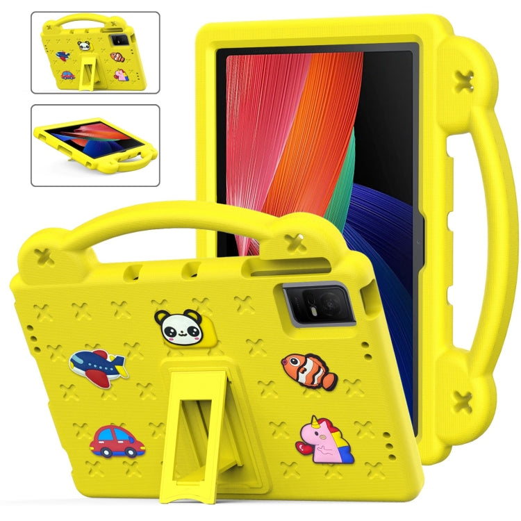 For TCL Tab 11 9466x3 Handle Kickstand Children EVA Shockproof Tablet Case(Yellow)
