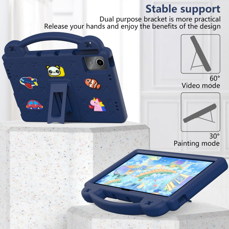 For TCL Tab 11 9466x3 Handle Kickstand Children EVA Shockproof Tablet Case(Navy Blue)