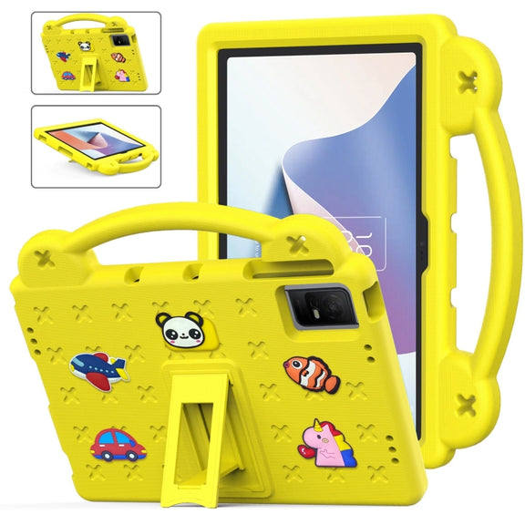 For TCL Nxt Pader 11 2023 Handle Kickstand Children EVA Shockproof Tablet Case(Yellow)