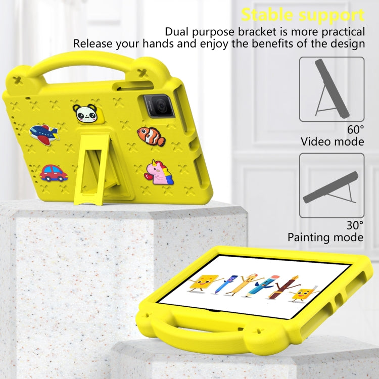 For TCL Tab 10 Gen2 10.36 2023 Handle Kickstand Children EVA Shockproof Tablet Case(Yellow)