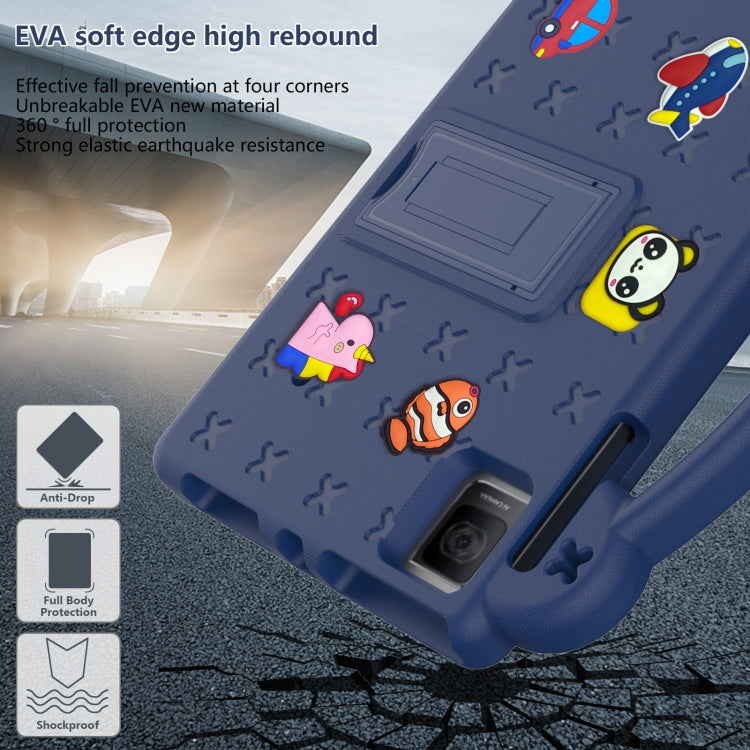For TCL Tab 10 Gen2 10.36 2023 Handle Kickstand Children EVA Shockproof Tablet Case(Navy Blue)