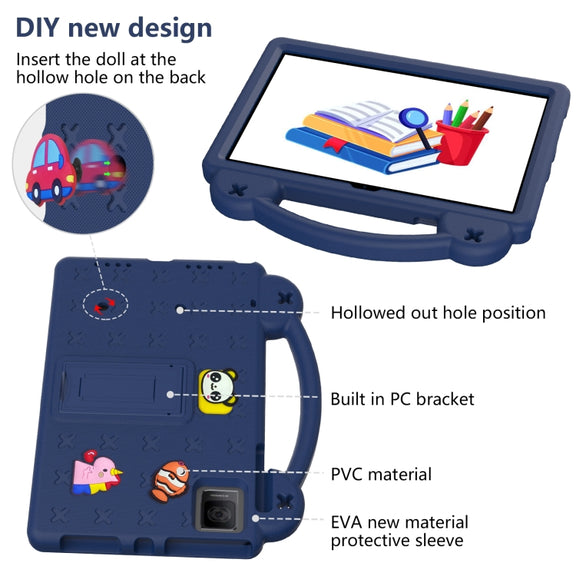 For TCL Tab 10 Gen2 10.36 2023 Handle Kickstand Children EVA Shockproof Tablet Case(Navy Blue)