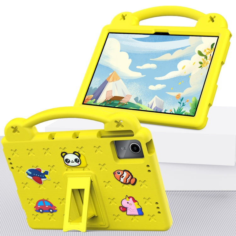 For DOOGEE T30 Pro 11 2023 Handle Kickstand Children EVA Shockproof Tablet Case(Yellow)