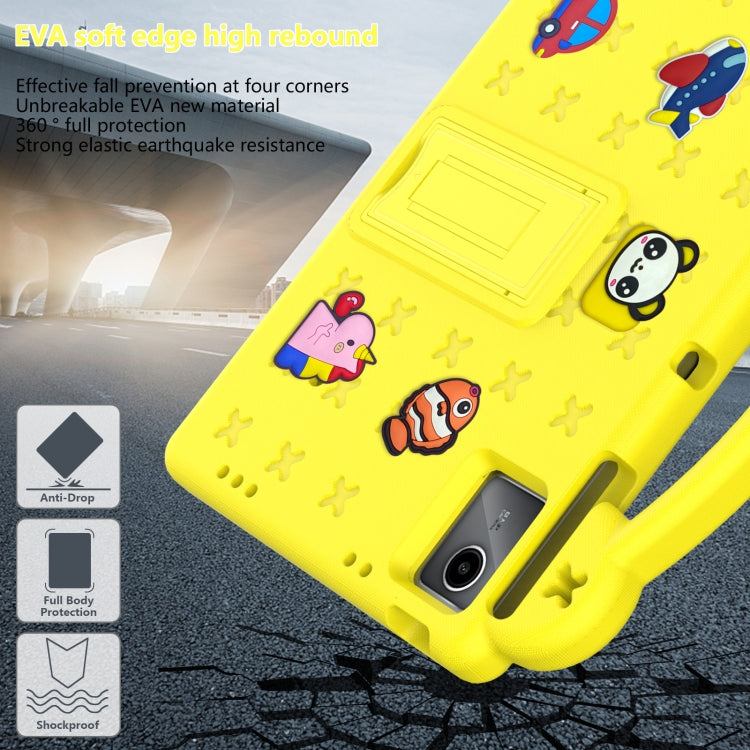For DOOGEE T30 Pro 11 2023 Handle Kickstand Children EVA Shockproof Tablet Case(Yellow)