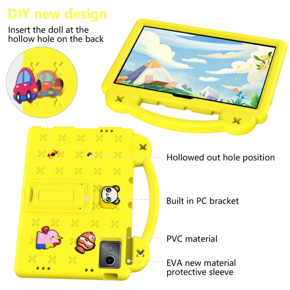 For DOOGEE T30 Pro 11 2023 Handle Kickstand Children EVA Shockproof Tablet Case(Yellow)
