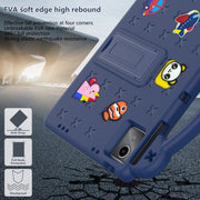 For DOOGEE T30 Pro 11 2023 Handle Kickstand Children EVA Shockproof Tablet Case(Navy Blue)