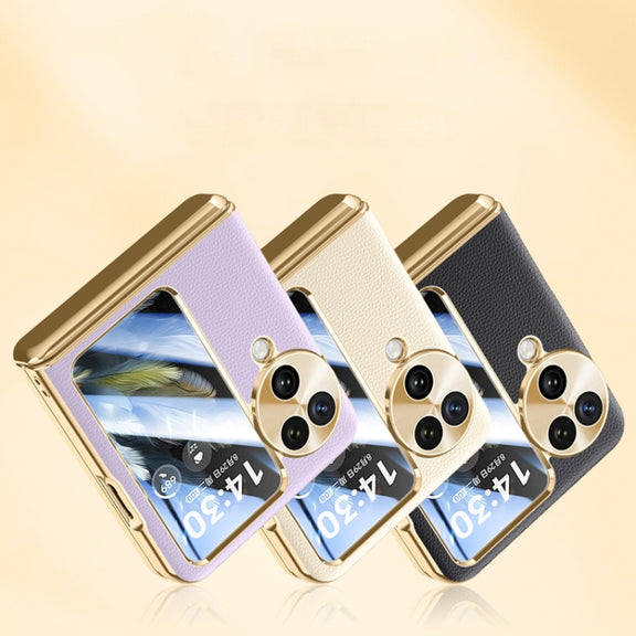 For OPPO Find N3 Flip Electroplated Case-film Integral Hinge Shockproof Phone Case(Black)