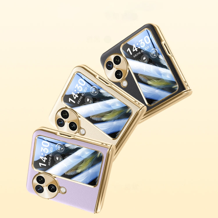 For OPPO Find N3 Flip Electroplated Case-film Integral Hinge Shockproof Phone Case(Black)