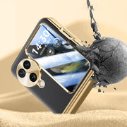 For OPPO Find N3 Flip Electroplated Case-film Integral Hinge Shockproof Phone Case(Black)
