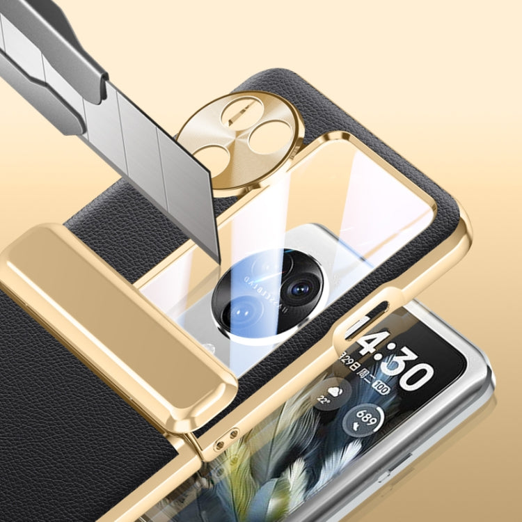 For OPPO Find N3 Flip Electroplated Case-film Integral Hinge Shockproof Phone Case(Black)
