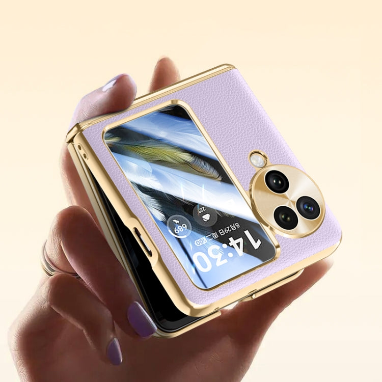 For OPPO Find N3 Flip Electroplated Case-film Integral Hinge Shockproof Phone Case(Black)