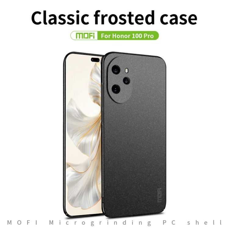 For Honor 100 Pro MOFI Fandun Series Frosted PC Ultra-thin All-inclusive Phone Case(Blue)