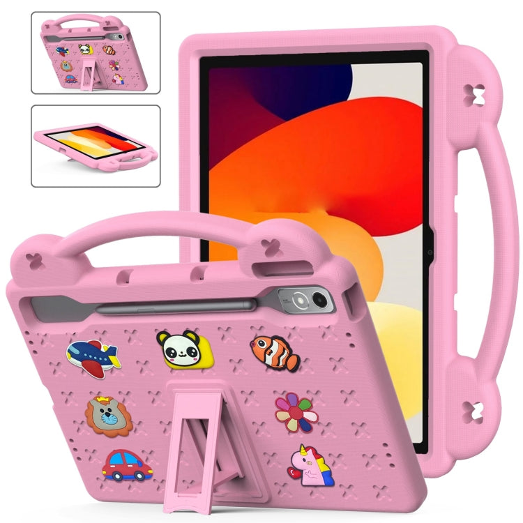 For  Lenovo Tab  P12 / Xiaoxin Pad Pro 12.7 Handle Kickstand Children EVA Shockproof Tablet Case(Pink)