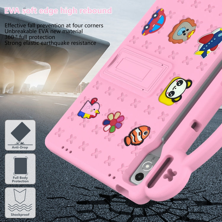 For  Lenovo Tab  P12 / Xiaoxin Pad Pro 12.7 Handle Kickstand Children EVA Shockproof Tablet Case(Pink)