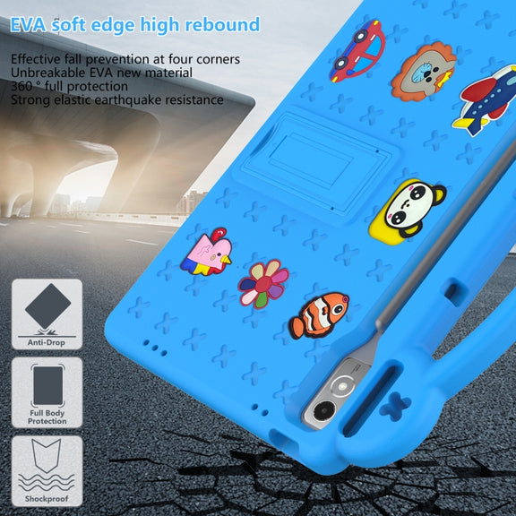 For  Lenovo Tab  P12 / Xiaoxin Pad Pro 12.7 Handle Kickstand Children EVA Shockproof Tablet Case(Sky Blue)