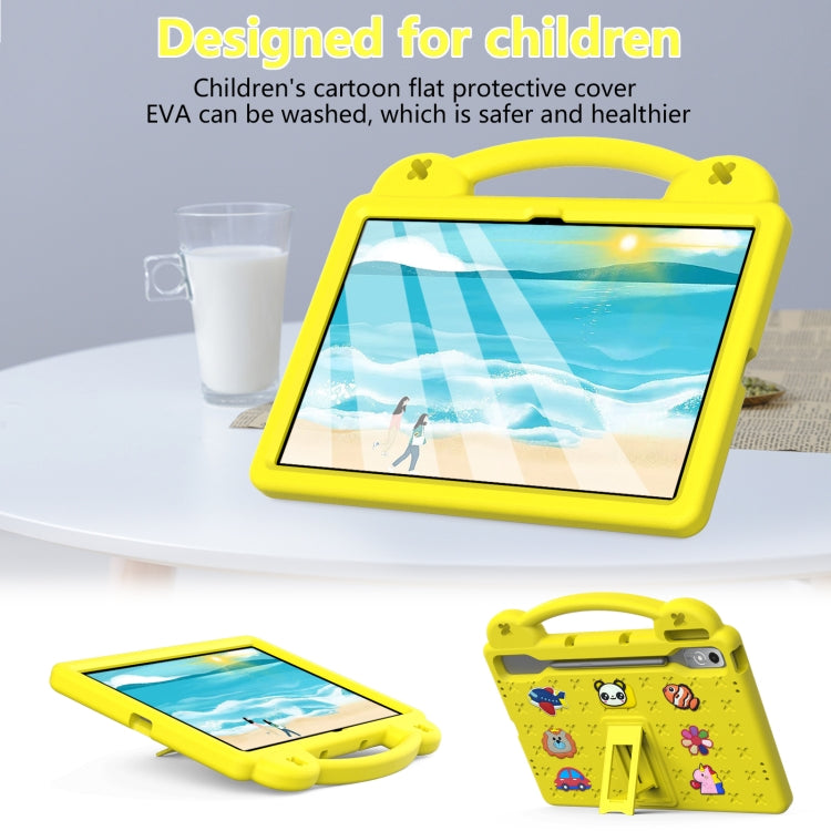 For  Lenovo Tab  P12 / Xiaoxin Pad Pro 12.7 Handle Kickstand Children EVA Shockproof Tablet Case(Yellow)