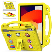 For  Lenovo Tab  P12 / Xiaoxin Pad Pro 12.7 Handle Kickstand Children EVA Shockproof Tablet Case(Yellow)