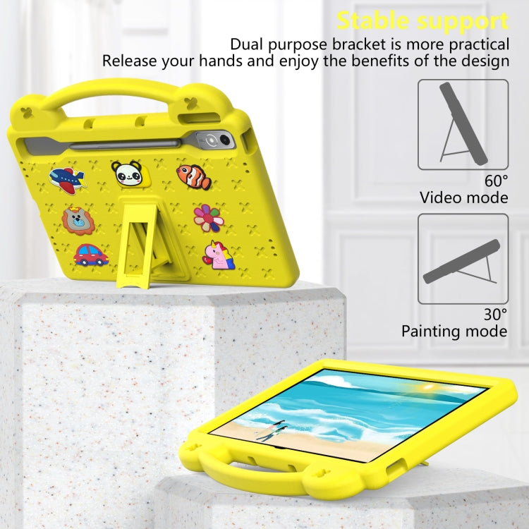 For  Lenovo Tab  P12 / Xiaoxin Pad Pro 12.7 Handle Kickstand Children EVA Shockproof Tablet Case(Yellow)