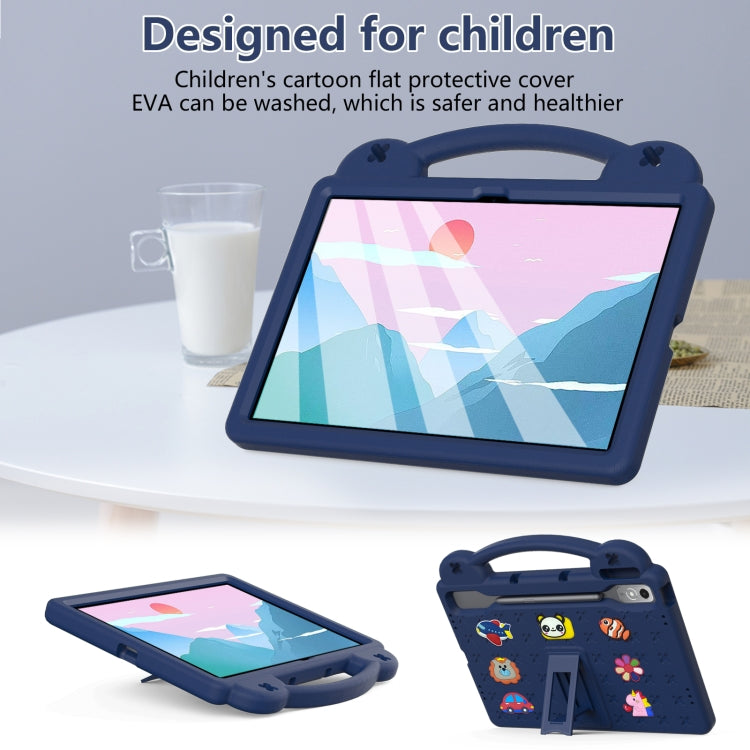 For  Lenovo Tab  P12 / Xiaoxin Pad Pro 12.7 Handle Kickstand Children EVA Shockproof Tablet Case(Navy Blue)