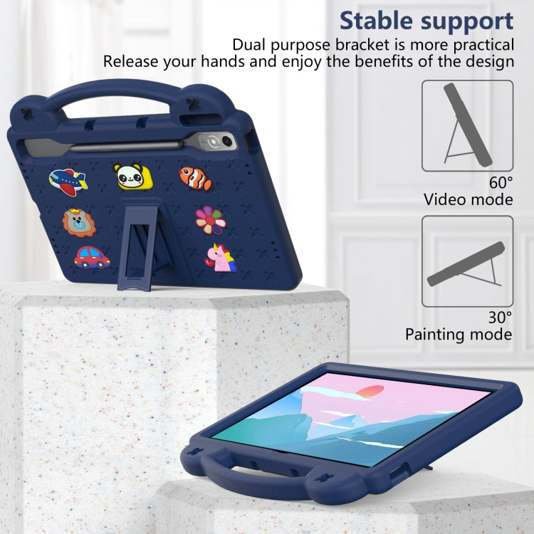 For  Lenovo Tab  P12 / Xiaoxin Pad Pro 12.7 Handle Kickstand Children EVA Shockproof Tablet Case(Navy Blue)
