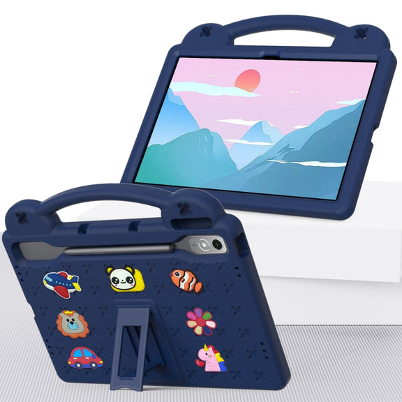 For  Lenovo Tab  P12 / Xiaoxin Pad Pro 12.7 Handle Kickstand Children EVA Shockproof Tablet Case(Navy Blue)