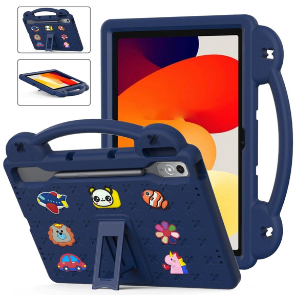 For  Lenovo Tab  P12 / Xiaoxin Pad Pro 12.7 Handle Kickstand Children EVA Shockproof Tablet Case(Navy Blue)