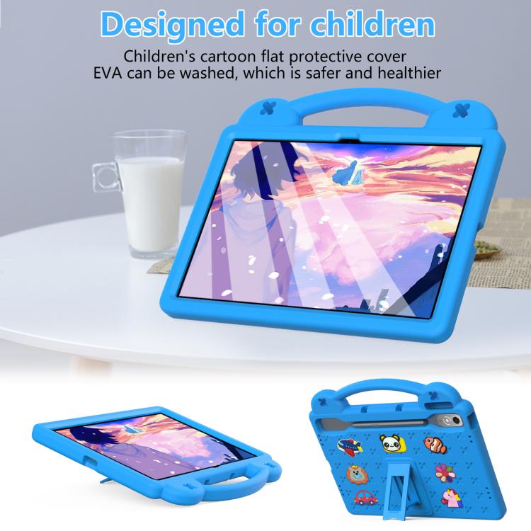 For  Lenovo Xiaoxin Pad Pro 12.7 2025 Handle Kickstand Children EVA Shockproof Tablet Case(Sky Blue)