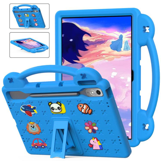 For  Lenovo Xiaoxin Pad Pro 12.7 2025 Handle Kickstand Children EVA Shockproof Tablet Case(Sky Blue)