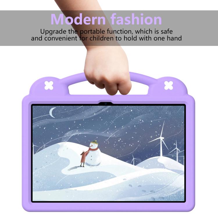 For  Lenovo Xiaoxin Pad Pro 12.7 2025 Handle Kickstand Children EVA Shockproof Tablet Case(Light Purple)