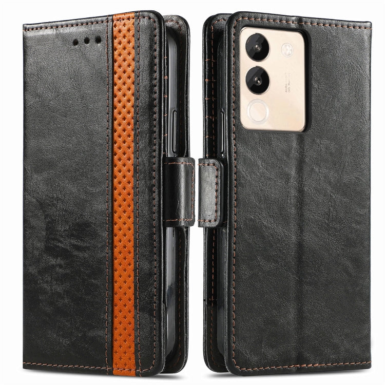 For vivo X100 CaseNeo Splicing Dual Magnetic Buckle Leather Phone Case(Black)
