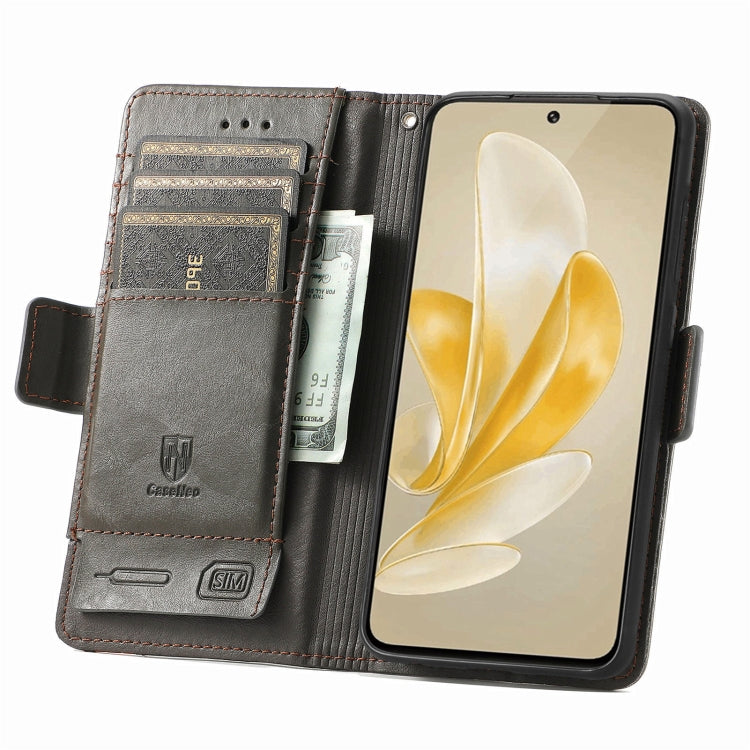 For vivo X100 CaseNeo Splicing Dual Magnetic Buckle Leather Phone Case(Gray)