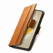 For vivo X100 CaseNeo Splicing Dual Magnetic Buckle Leather Phone Case(Khaki)