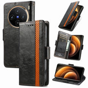 For vivo X100 Pro CaseNeo Splicing Dual Magnetic Buckle Leather Phone Case(Black)