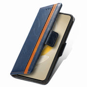 For vivo X100 Pro CaseNeo Splicing Dual Magnetic Buckle Leather Phone Case(Blue)